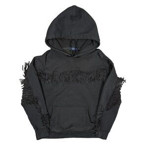 Polo Ralph Lauren Hoodie Tassel Trim Stretch Cotton Black Medium